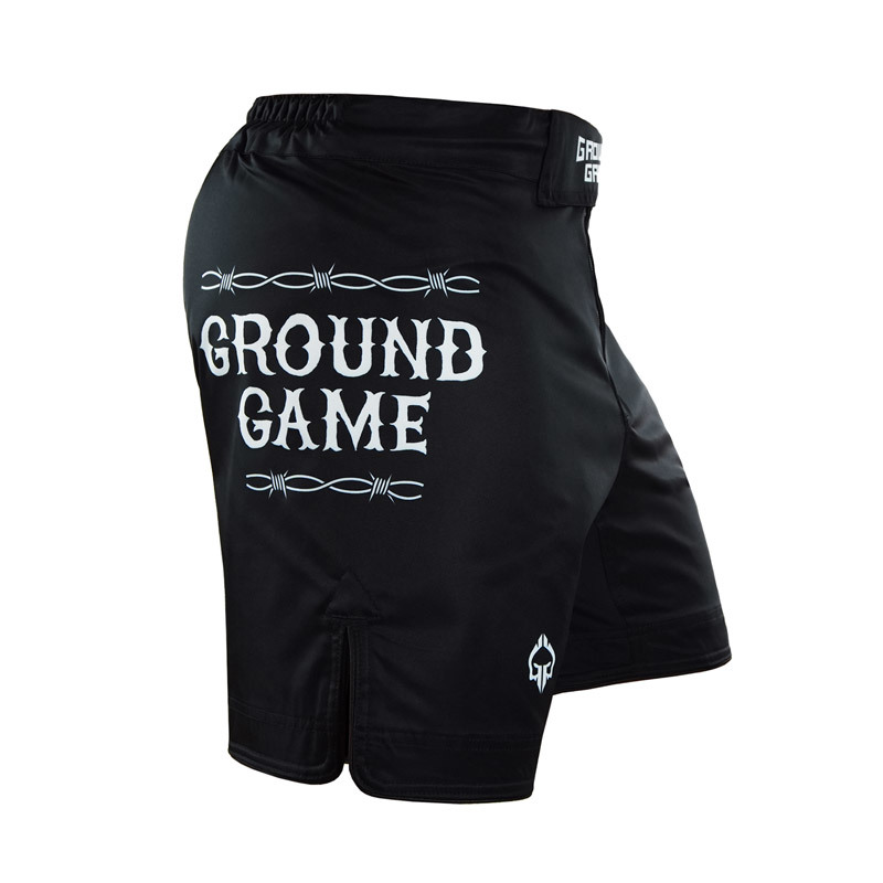 GROUNDGAME old school FIGHTSHORTS - BLACK